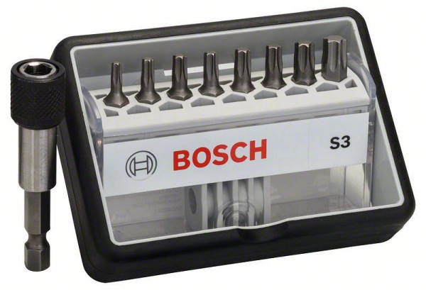 Bosch Schrauberbit-Set Robust Line S Extra-Hart, 8 + 1-teilig, 25 mm, Torx, VE: 5 Stück, 2607002562