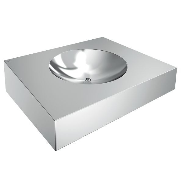 KWC Einzelwaschtisch, Anima, Edelstahl, 600x160x500 mm, ohne Hahnloch, 2000100022