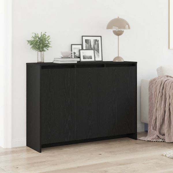 vidaXL Sideboard in Schwarz und Eiche 102x33x75 cm aus Holzwerkstoff, 862084