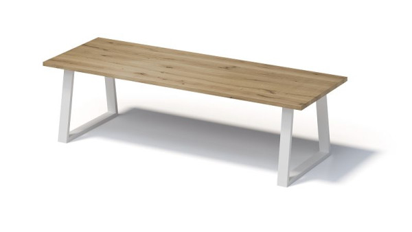 Bisley Fortis Table Regular, 2800 x 1000 mm, gerade Kante, geölte Oberfläche, T-Gestell, Oberfläche: natürlich / Gestellfarbe: verkehrsweiß, F2810TP396