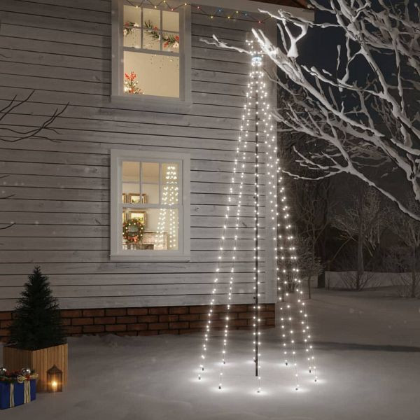 vidaXL LED-Weihnachtsbaum mit Erdnägeln Kaltweiß 310 LEDs 300 cm, 343555
