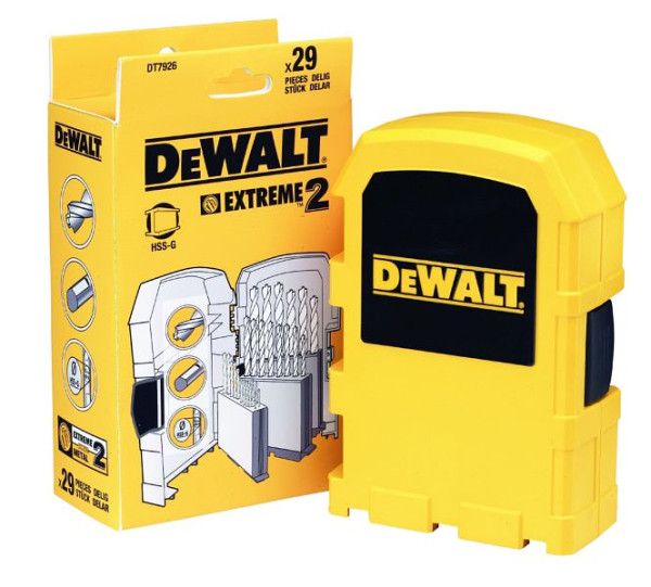 DeWalt Metallbohrer-Set 29-teilig HSS-G, in Indexkassette, DT7926-XJ