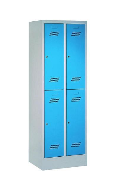 Pavoy Kleider-Schließfachschrank mit Sockel 1850/500/600, 2b x 2h, Zylinderschloss, Abteilbreite 300, 60260-223-431-910510