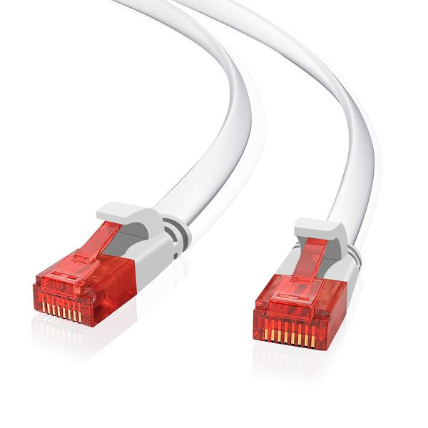 Helos ultra slim Patchkabel U/UTP Cat 6 weiß 10,0m, 263023