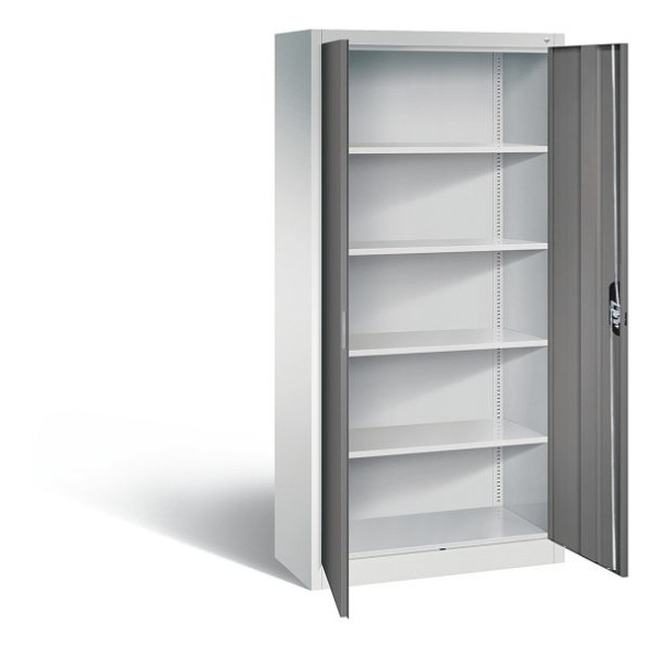 C+P Büroschrank Acurado, H1950xB930xT400mm, Farbe: Lichtgrau / Vulkangrau, Muldengriff, 5 OH, 9260-000 S11727