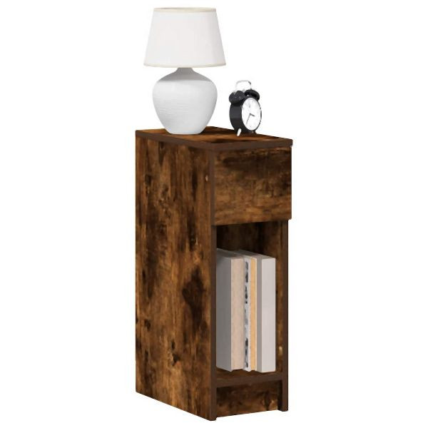 vidaXL Nachttische mit Schublade 2 Stück Räuchereiche 20x36x60 cm, 858704