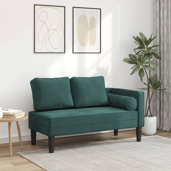 vidaXL Chaiselongue mit Kissen Dunkelgrün Samt, 4007573