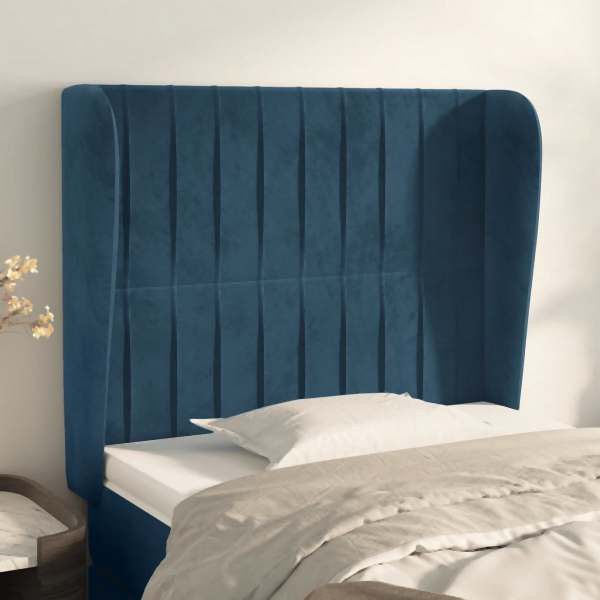 vidaXL Kopfteil mit Ohren Dunkelblau 103x23x118/128 cm Samt, 3118240