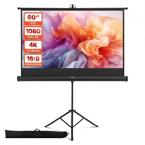 VEVOR Stativleinwand 60" 160° Weitwinkel Beamerleinwand 16:9 4K HD innen & außen, tragbar mit Tragetasche für Heimkino, ZJSTYPMEKSJ6U9O7F001V0