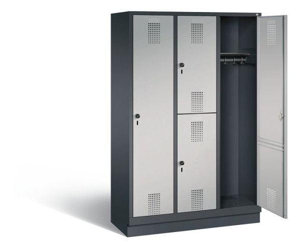 C+P Kombi-Spind Evolo, H1800xB1200xT500mm, Farbe: Schwarzgrau / Weißaluminium, 48620-32 S10004