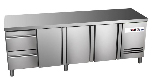 KBS Kühltisch Ready KT4102 mit Arbeitsplatte 3 Türen 2 halbe Schublade, 60222029