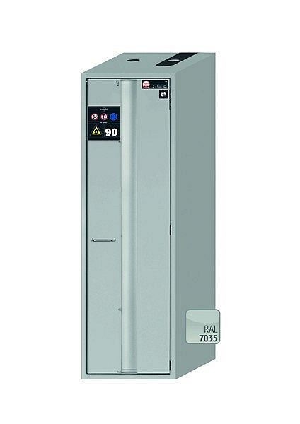 asecos Sicherheitsschrank S-PHOENIX Vol.2-90, S90.196.060.075.FDACR in lichtgrau RAL 7035 mit 4x Auszugswanne Standard (Edelstahl), 30316-001-33482