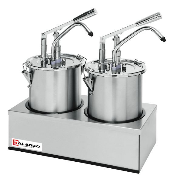 Gastro-Inox Hebel-Dosierspender 2x5 Liter, Edelstahl 18/10, 503.102