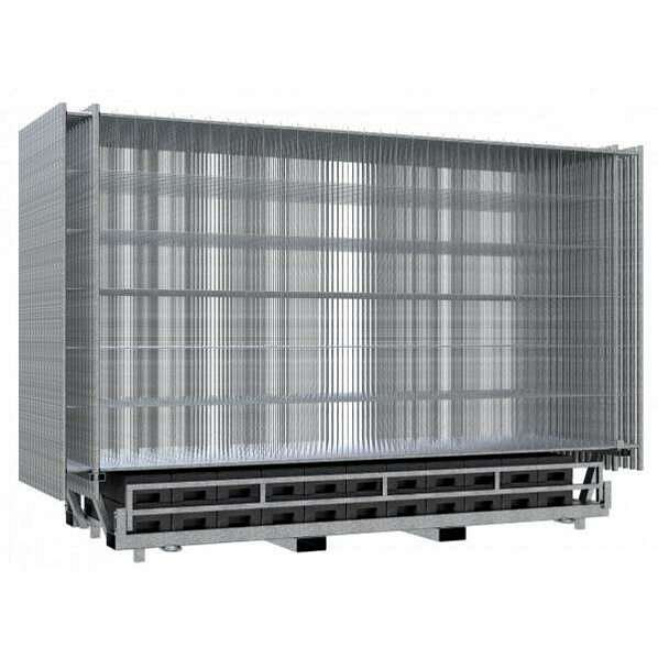 Schake Bauzaunset SET4 bestehend aus: 30x Mobil-Bauzaun "Cloud",30x Recyclingfuß für Bauzaun, 20 kg,30x Verbindungschelle, 1x Twinpalette, 3B212T-SET4