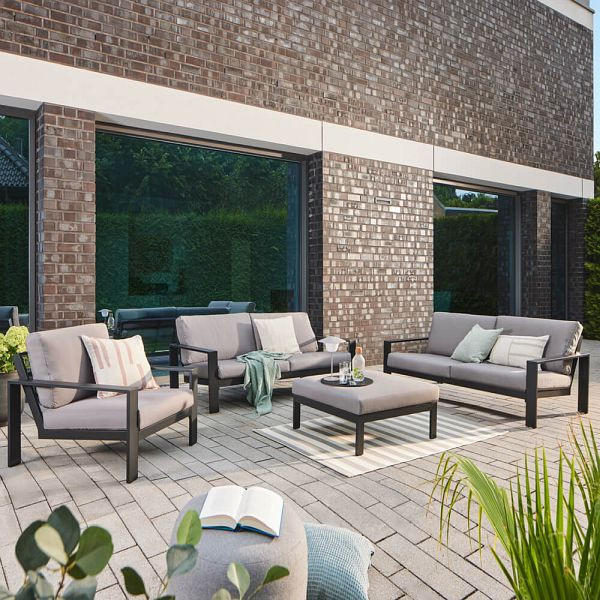 HOME DELUXE Gartenlounge Aluminium RIO XL, Anthrazit, 31808