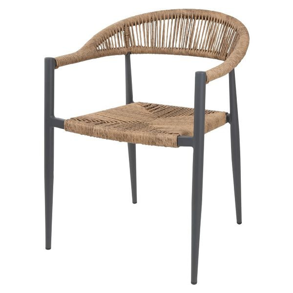 Bolero Eden PE Twist Rattan Outdoor Armlehnstuhl Natur (4 Stück), HZ591