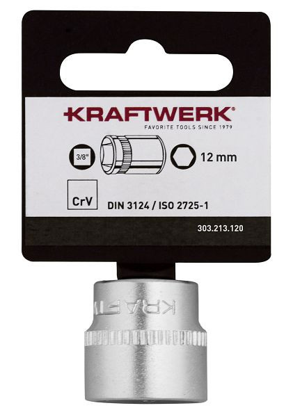 Kraftwerk BASIC LINE 3/8" Steckschlüsseleinsatz 12 mm mit Hänger, 303.213.120