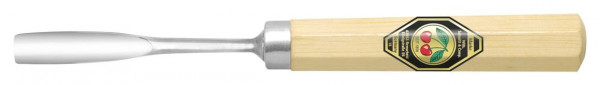 Kirschen Kerbschnitzbeitel mit Weißbuchenheft, gekröpft, mit mittlerer Höhlung, 6 mm, 3229006