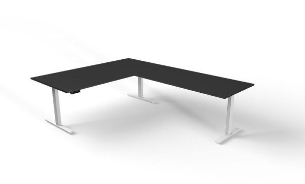 Kerkmann Sitz-/Stehtisch B 2000 x T 1000 mm mit Anbauelement, elektrisch höhenverstellbar von 720-1200 mm, Move 3, Farbe: anthrazit, (Montage), 10384213-1