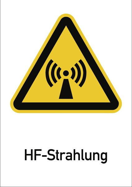 Moedel HF-Strahlung ISO 7010, Kombischild, Kunststoff, 210x297 mm, 99003