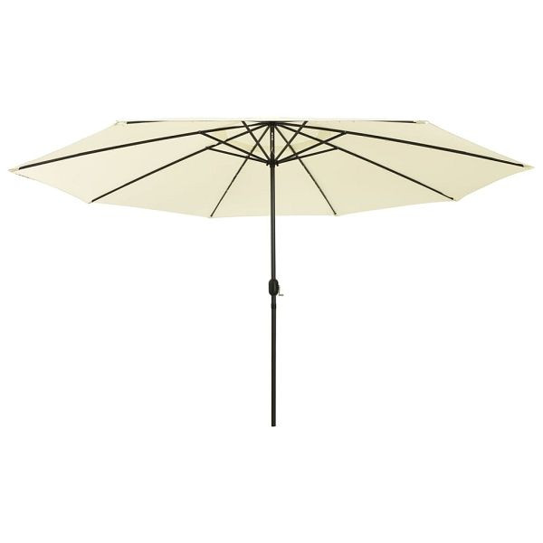 vidaXL Sonnenschirm mit LED-Leuchten und Metallmast 400 cm Sandfarben, 312530
