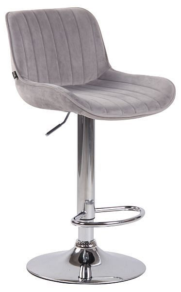 CLP Barhocker Lentini Samt chrom, grau, 318278, 4251756455125