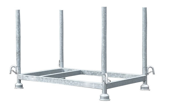 Schake Stapelpalette 1,20m x 0,80m x 0,70m, verzinkt, mit herausnehmbaren Holmen, 50401-1
