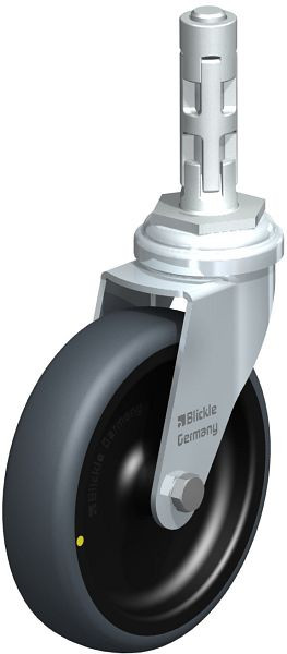 Blickle LRA-TPA 100G-ELS-E01 Apparate-Lenkrolle mit Expander, Thermoplastisches Gummi-Elastomer, Grau, 751080