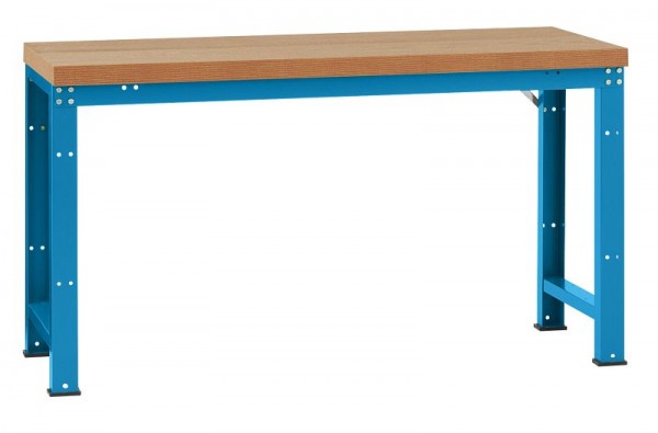 Manuflex Grundwerkbank PROFI Standard mit Multiplexplatte, BxTxH = 1500 x 700 x 850 mm, Lichtblau, WP3015.5012