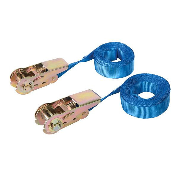 Silverline Ratschenspanngurte ohne Haken, Doppelpackung, 5 m x 25 mm, Leistung: 500 kg; Zurrkraft: 1000 k, 566269