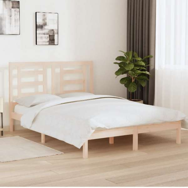 vidaXL Massivholzbett Kiefer 150x200 cm, 3104353, 8720287031031