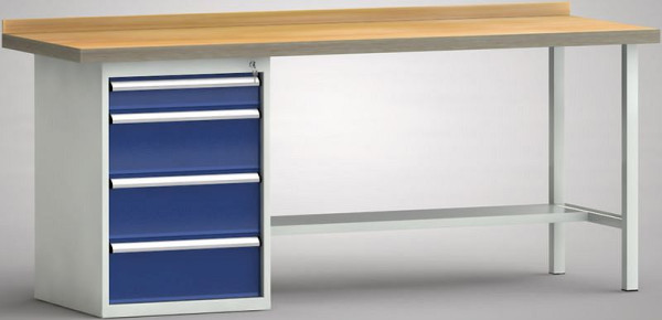 KLW Standard-Werkbank - 2000 x 700 x 840 mm L x T x H, links 100EA/3x200EA, WS184N-2000M40-E7027