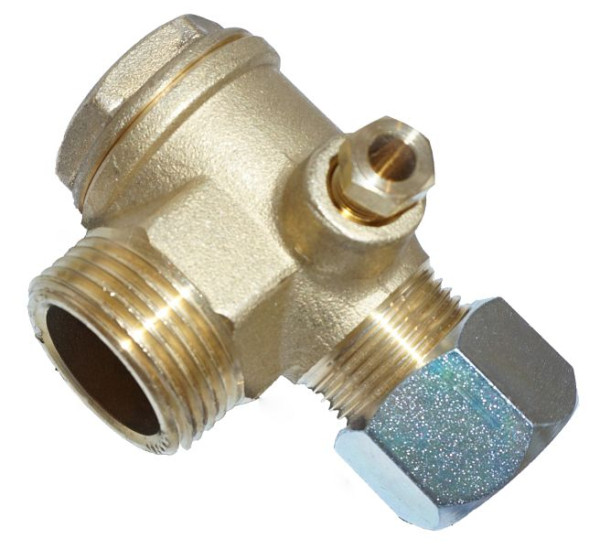AEROTEC Rückschlagventil 1 Zoll AG - 15 mm Rohr - mit Entlastungsanschluss, 9048076-PS