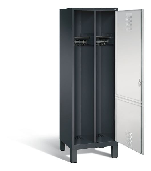 C+P Schwarz-Weiss-Spind Evolo, H1850xB610xT500mm, Farbe: Schwarzgrau / Lichtgrau, 48210-20 S10029