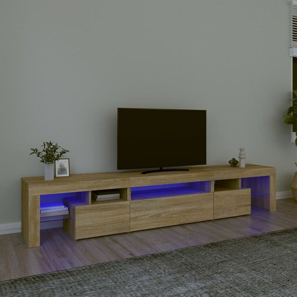 vidaXL TV-Schrank mit LED-Leuchten Sonoma-Eiche 215x36,5x40 cm, 3152796