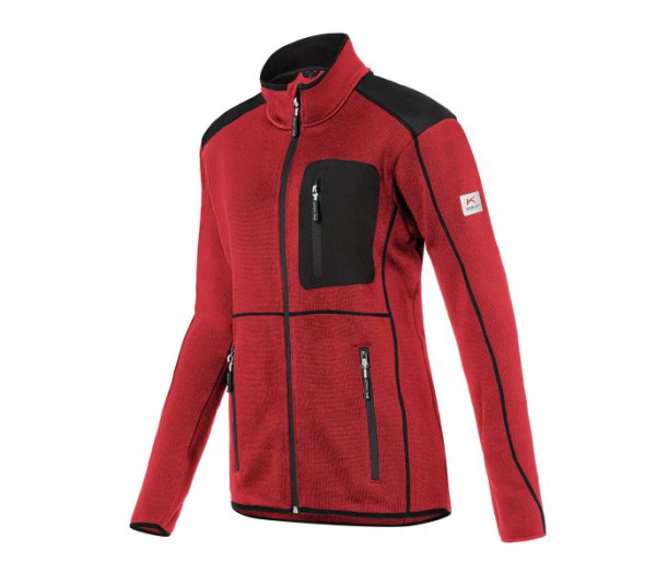 Kübler Strickjacke Damen, Farbe: mittelrot/schwarz, Größe: XS, 1444 6339-5599-XS