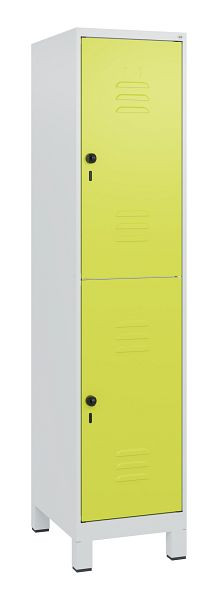 C+P Doppelstöckiger Spind Classic PLUS, Füße, 1800x400x500mm, 7035/0024, Drehriegel, 0803107-12 S10010