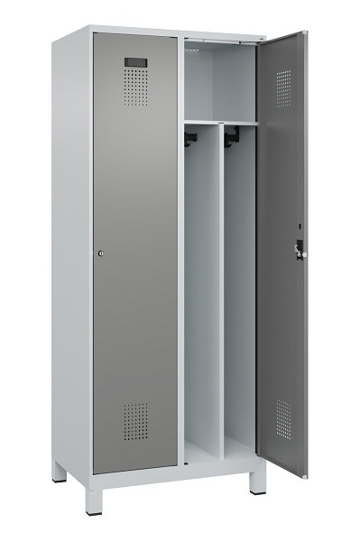 C+P Spind Evolo PLUS, mit Füßen, 2 Abteile, 1950x800x500mm, 7035/0004, Verschluss Zylinderschloss, 049010-22F S10041