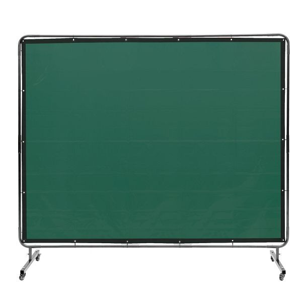 VEVOR Schweißvorhang 1,8 x 2,4m aus Flammhemmendem Vinyl mit 4 Schwenkrädern und einem 6-stufigen UV-Schutz Schweißschutz Grün, DMSHJPF6X8YCRA6FOV0