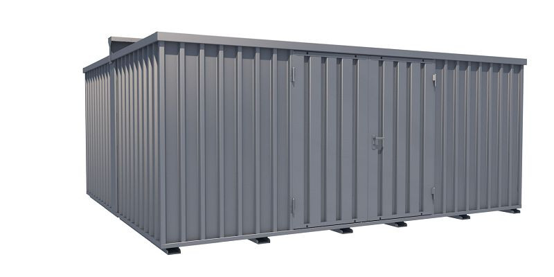 BOS ContainerCombination 2,1m, 5x4m, 2-flügelige Tür auf der 5 m-Seite, SCC2100-5x4-LZ