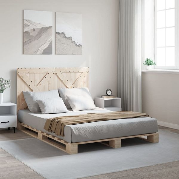 vidaXL Massivholzbett mit Kopfteil 140x200 cm Kiefer, 3281570