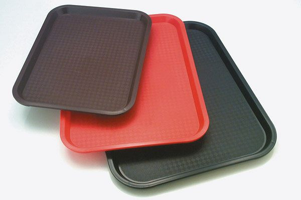 APS Fast Food-Tablett, 41 x 30,5 cm, Höhe: 2 cm, Polypropylen, grau, 00538