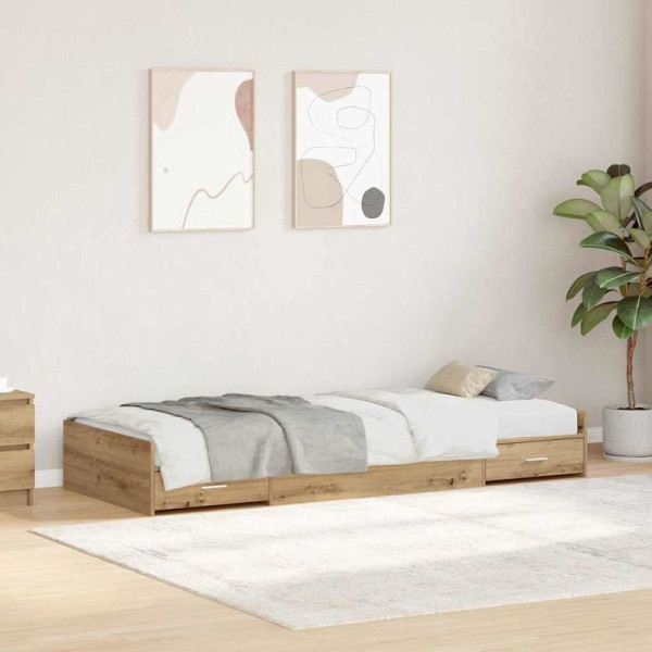 vidaXL Bett mit Stauraum Artisan Eiche 80 x 200 cm Holzwerkstoff, 3335244