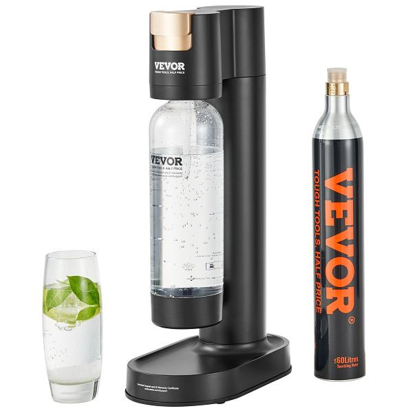 VEVOR Sprudelwassergerät, mit BPA-freier 1-Liter-PET-Flasche, CO2-Flasche, Kompatibel mit Einschraubbaren 60-Liter-CO2-Flaschen, SDSJHCO2QP1LAO1O2V0