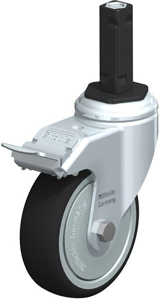 Blickle LKRA-PATH 101K-11-FI-FK-EV12 Apparate-Lenkrolle mit Expander & Feststeller, Thermoplastisches Polyurethan, Grau, 848810