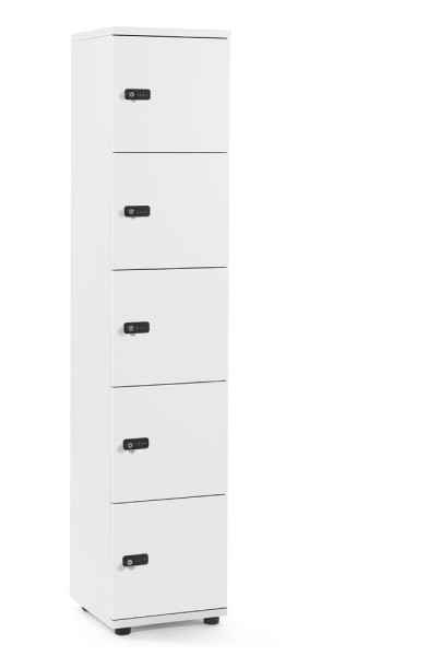 Deskin Schließfachschrank OFFICE-LINE mit 5 Fächern, Weiß, 400 x 420 x 1890 mm, 290021