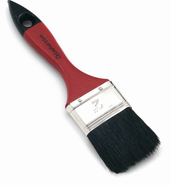 Nölle Flachpinsel 5. Stärke 2,5", schwarze Borstenmischung, 2,5" = 60 mm, Borstenlänge 50 mm, Zwinge Weißblech, VE: 12 Stück, 56525