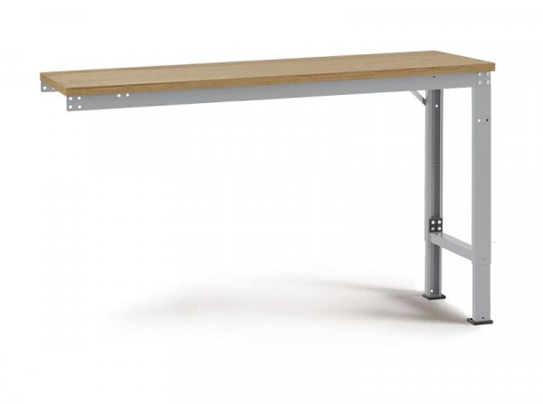 Manuflex Arbeits-Anbautisch UNIVERSAL Spezial mit Multiplexplatte, BxTxH = 2000 x 1200 x 722-1022 mm, Alusilber, AU8135.9006