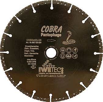 Iwetec Diamant-Trennscheibe Cobra-Pantophage ø 230 mm / 2223 mm Bohrung 685100-004 günstig