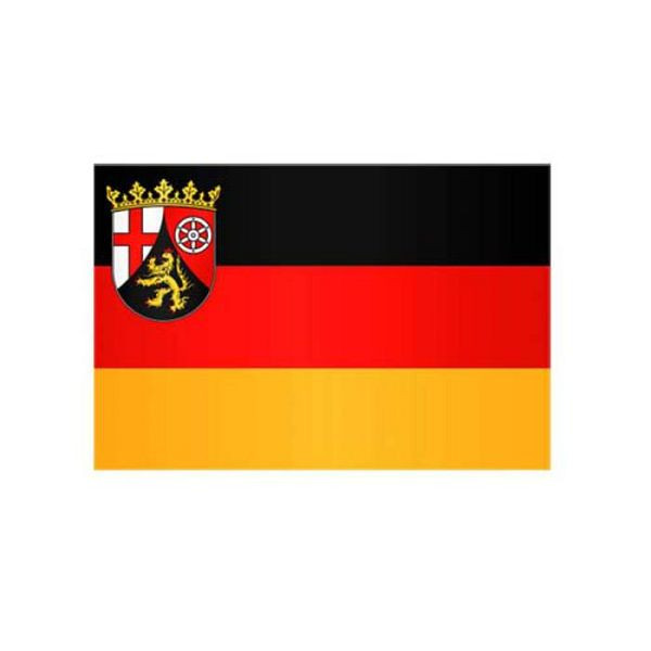 Stein HGS Landesflagge Rheinland-Pfalz, 200 x 335 cm (Querformat), mit Seil und Schlaufe, FlagTop 110 g/m², für Fahnenmasten ab 8 m, ohne Hohlsaum, 26492